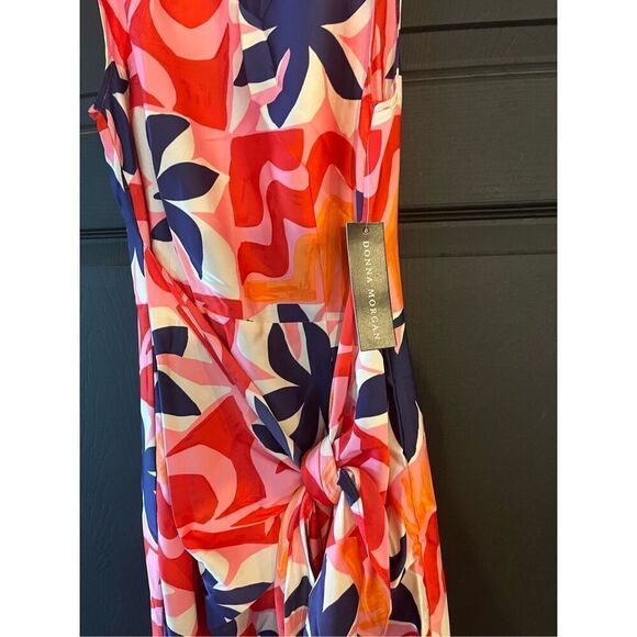 Donna Morgan Floral Midi Wrap Women-Versatile Summer, Beach, and Vacation Dress - Picture 5 of 9